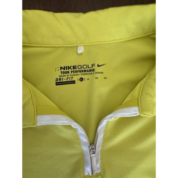 Nike Women's Golf Polo Shirt Tank Size XL Dri-Fit Sport Sleeveless Yellow White - Picture 8 of 11